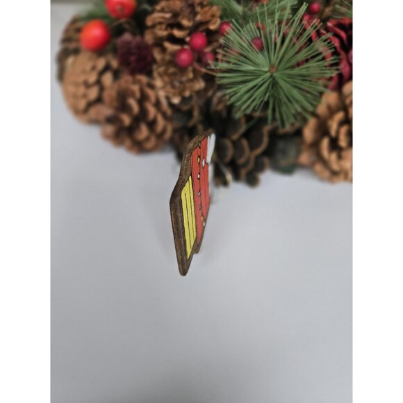 Santa Snoopy on Doghouse Ornament 1956 Wooden Painted Christmas Tree Ornament - Picture 3 of 5